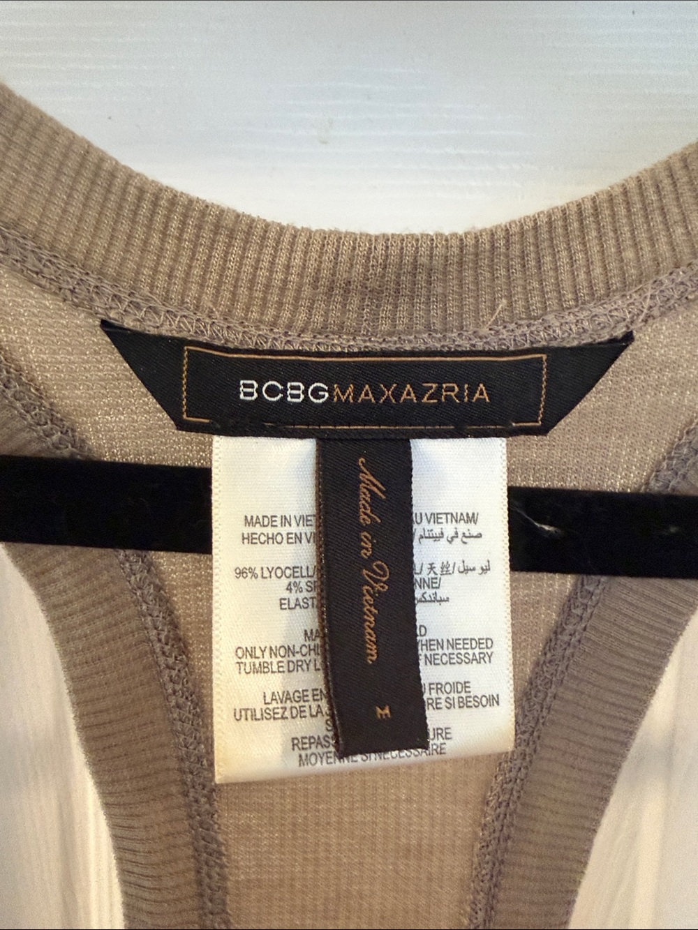 BCBGMaxAzria Taupe Racerback Ribbed Maxi Dress - Picture 2 of 3